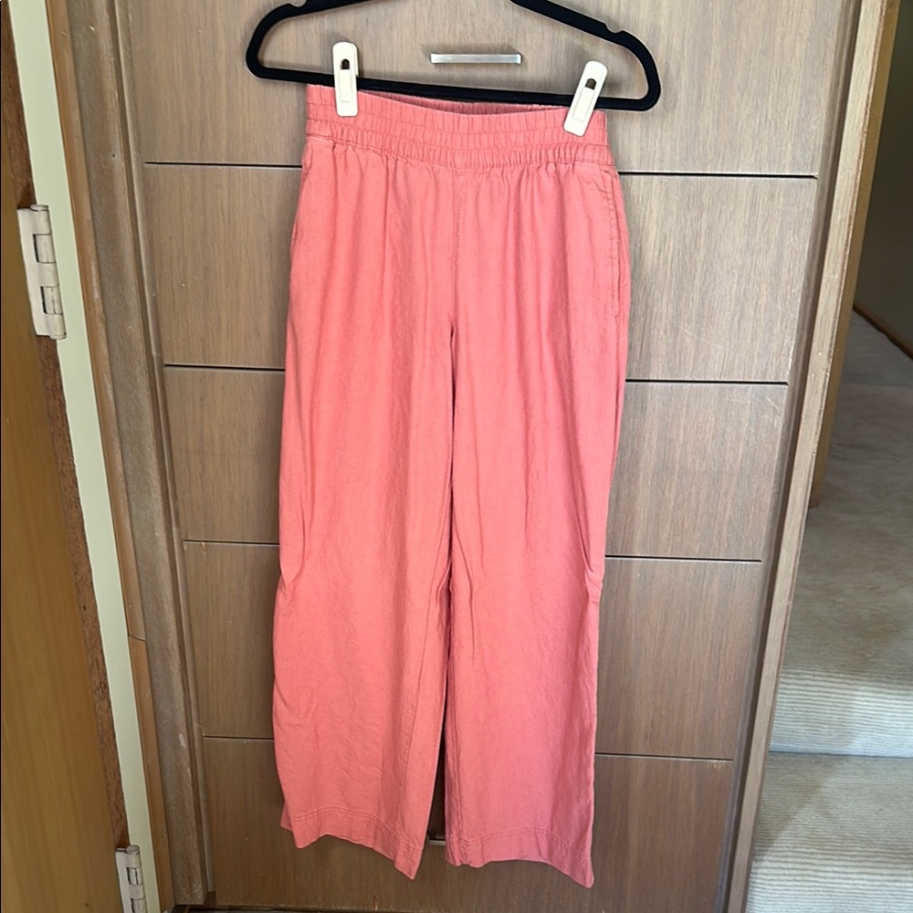 Old Navy Salmon Wide-Leg Linen Pants